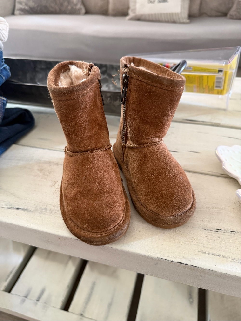 BearPaw Toddler Sweater in Tan and Cream